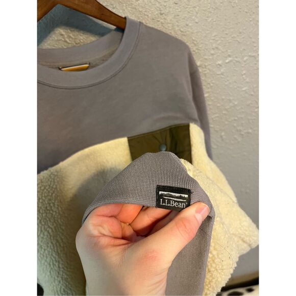 L.L. Bean Men's Signature Sherpa Sweatshirt, Crewneck Size XL Slim Fit - Picture 2 of 5